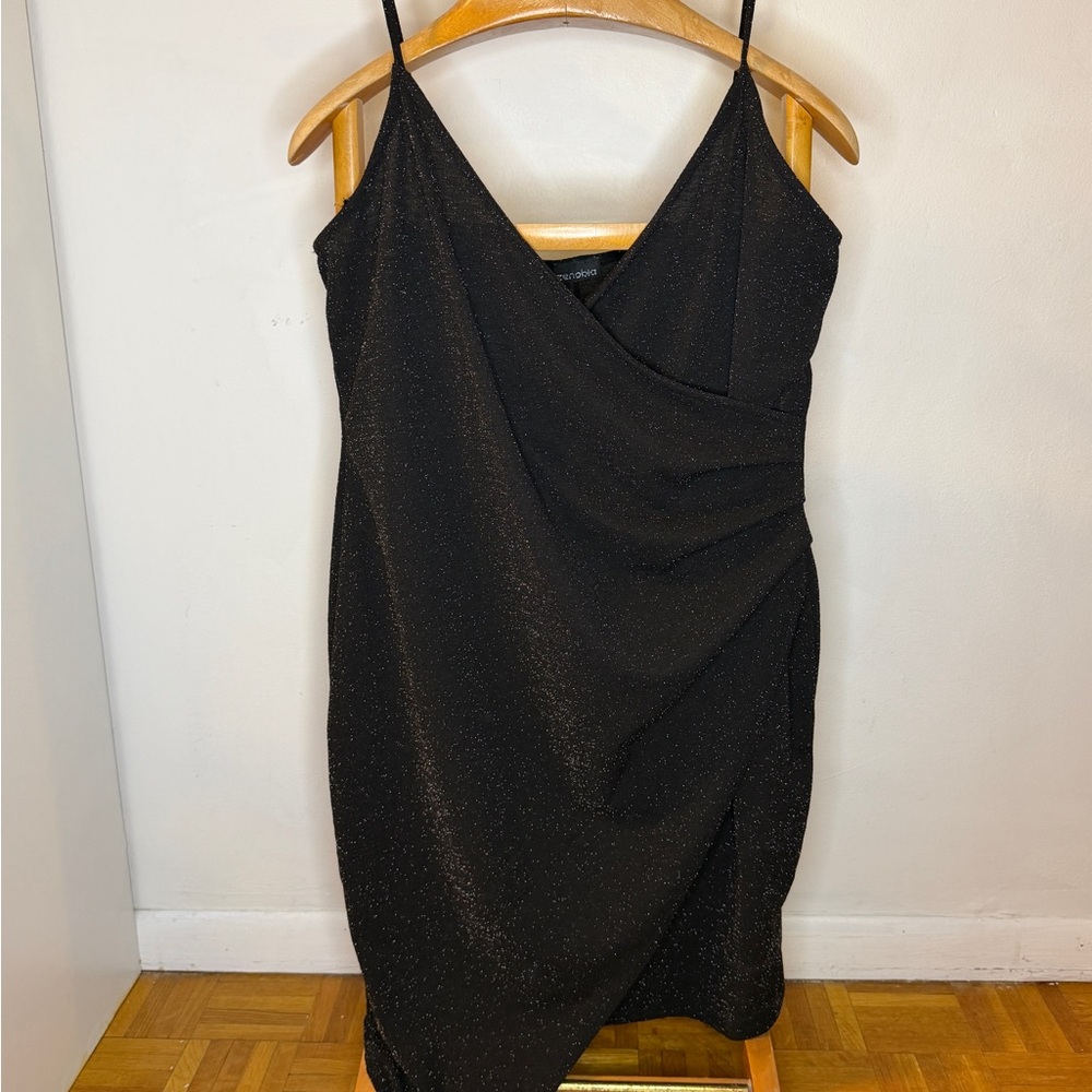 Y2K Zenobia Sparkling Black Mini Dress